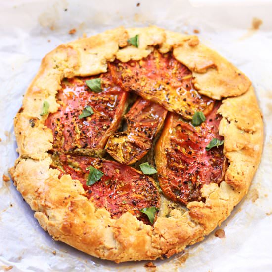 Wholewheat Basil Tomato Galette