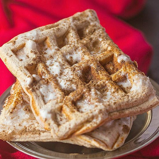 Healthy Cinnamon Roll Waffles