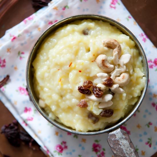 Rice pudding with saffron