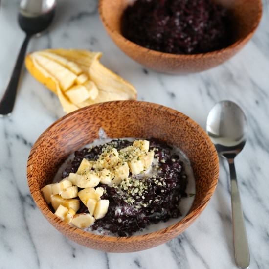 Indonesian black rice pudding