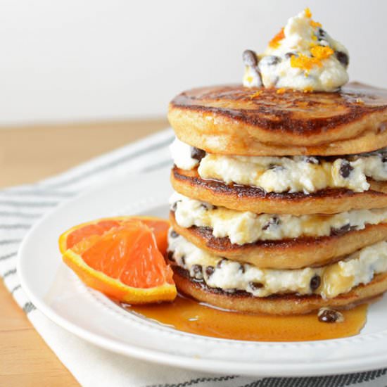 Orange Cannoli Pancakes