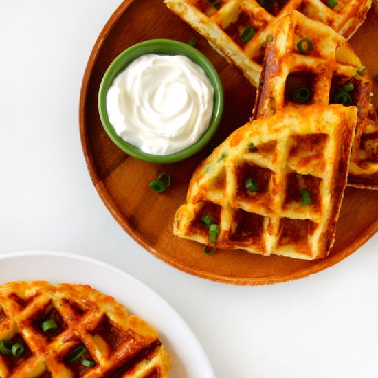 Leftover Mashed Potato Waffles