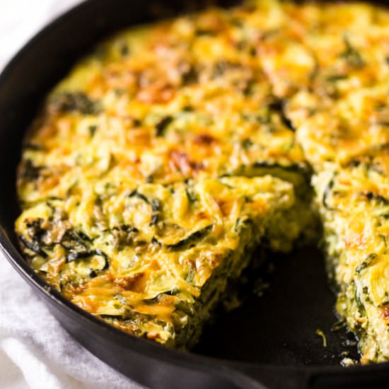 Broccoli Cheddar Kale Zucchini Bake