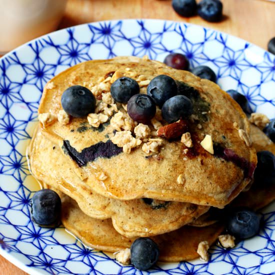 Blueberry Granola Pancakes