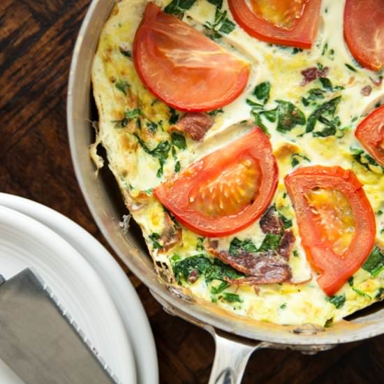 Green Eggs + Prosciutto Frittata