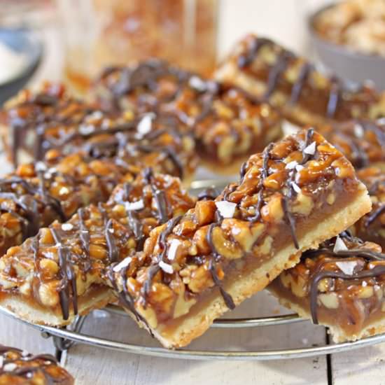 Salted Honey Walnut Bars