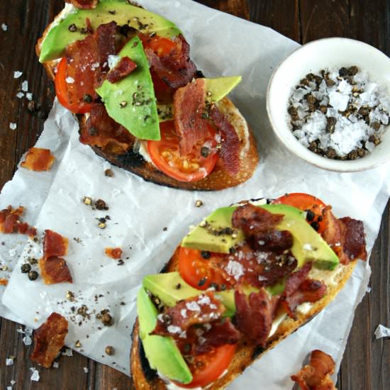 Avocado, Bacon and Tomato Tartine