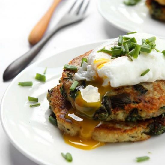 Garlic Spinach Potato Pancakes Egg