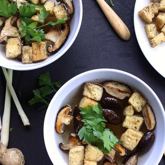 Black Pepper Tofu and Shiitake Soup