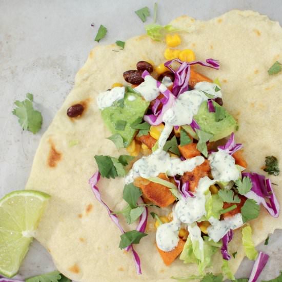 Black Bean and Sweet Potato Tacos