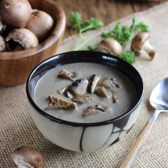 Slow Cooker Exotic Mushroom Soup