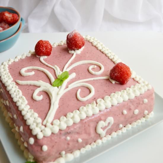 Raspberry Basil Cake