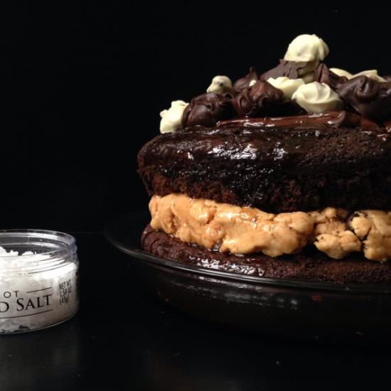 Chocolate Peanut Pretzel Chip Cake