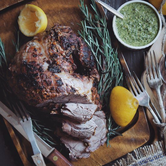 Honey-Herb-Yogurt Roasted Lamb