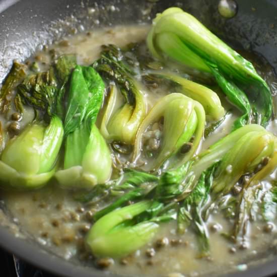 Bok Choy with Lemon and Capers