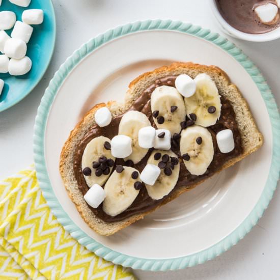 Chocolate Marshmallow Banana Toast
