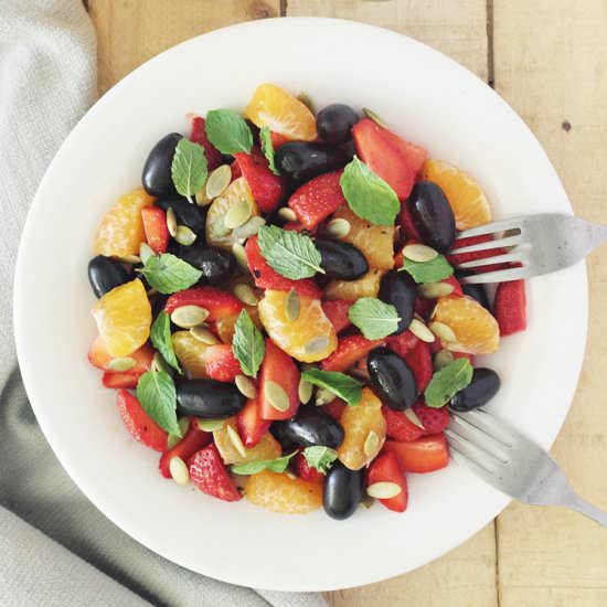 Grape & Strawberry Salad with Mint