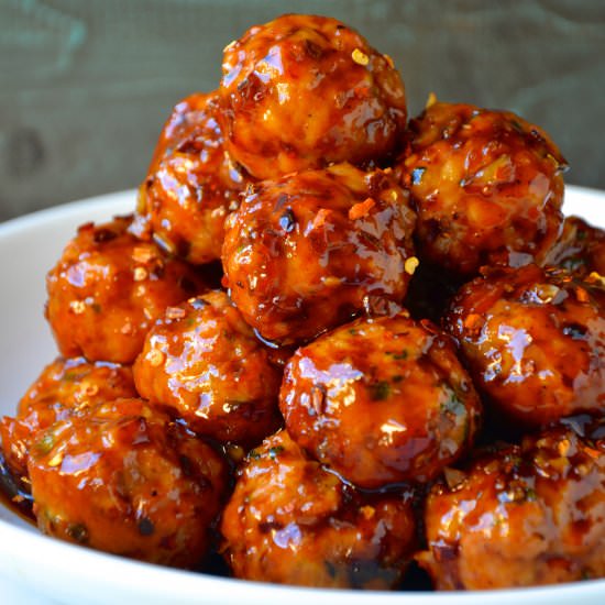 Baked Orange Chicken Meatballs