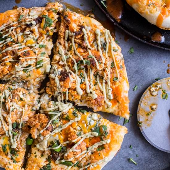Buffalo Roasted Cauliflower Pizza