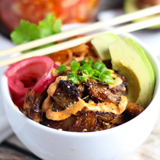 Pork Carnitas Bowls with Kimchi