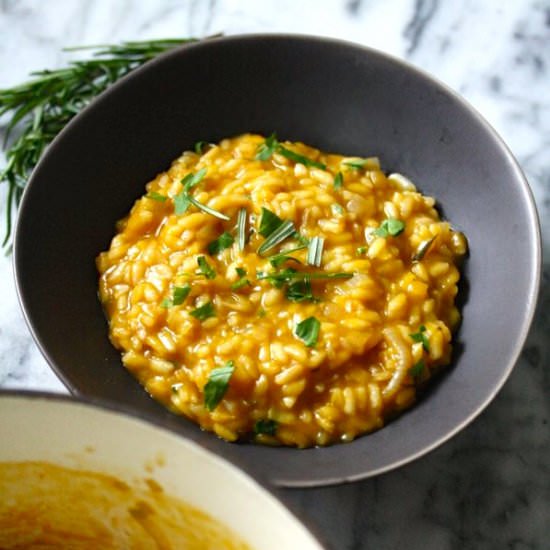 Vegan Pumpkin Risotto with Rosemary