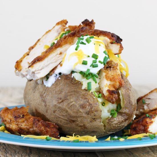 Fried Chicken Stuffed Baked Potato