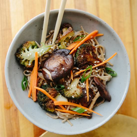 Shiitake and Broccoli Soba Noodles