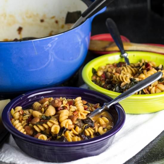 Pasta with Beans and Swiss Chard