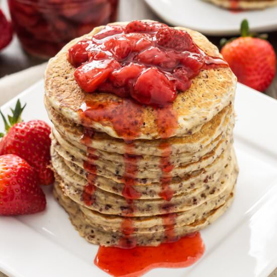 Strawberry Quinoa Pancakes
