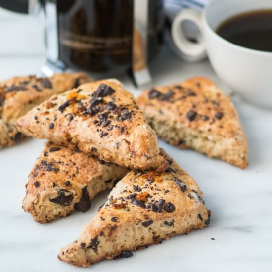 Chocolate Scones with Orange Zest