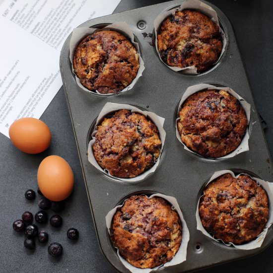 Easy Blueberry Jam Muffins