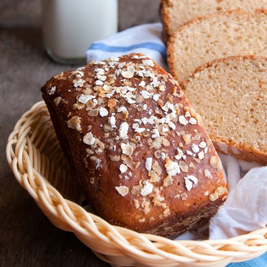 Whole Wheat Honey Oats Bread
