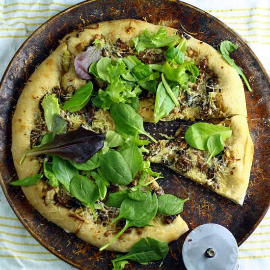 Mushroom Leek Pizza