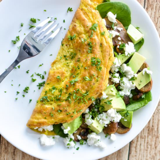 Mushroom and Goat’s Cheese Omelet