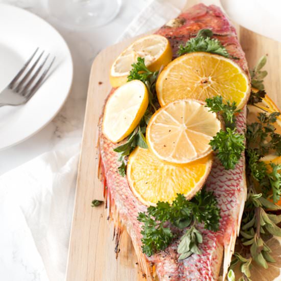 Roasted Citrus & Herb Red Snapper
