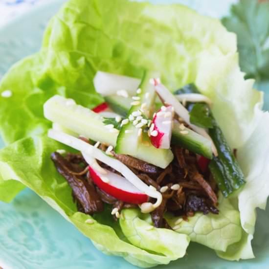 Slow Cooker Korean Beef Wraps