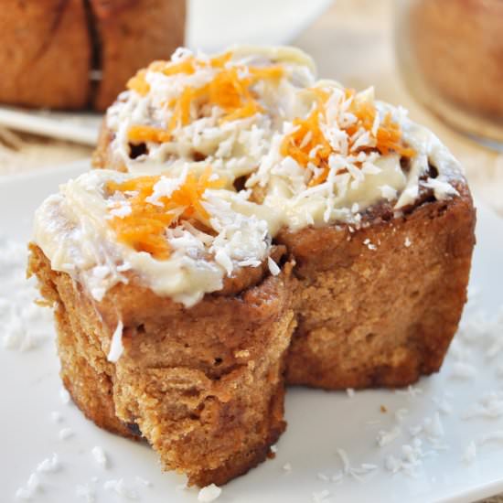 Vegan Carrot Cake Cinnamon Rolls
