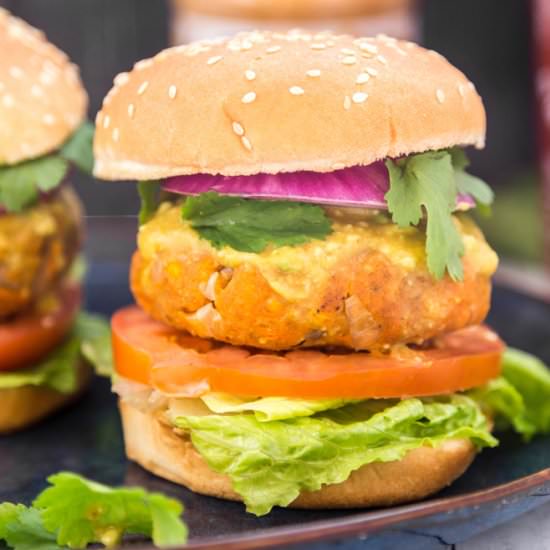Peanut Butter Sweet Potato Burgers