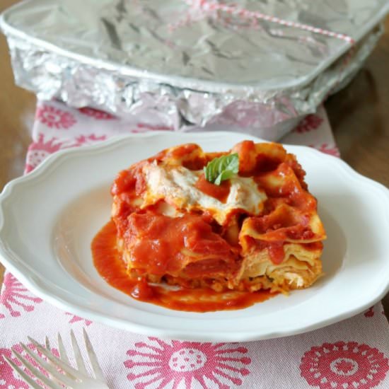Chicken Margherita Freezer Lasagna