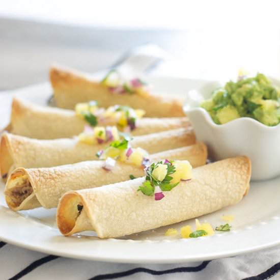 Pulled Pork and Pineapple Taquitos