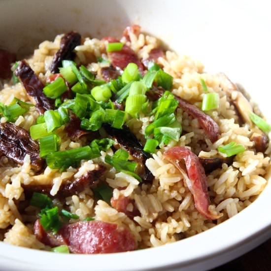 Chinese Sausage and Mushroom Rice‏