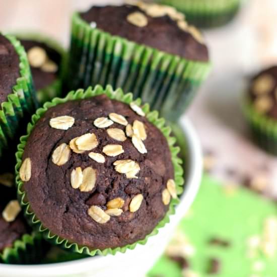 Chocolate Guinness Banana Muffins