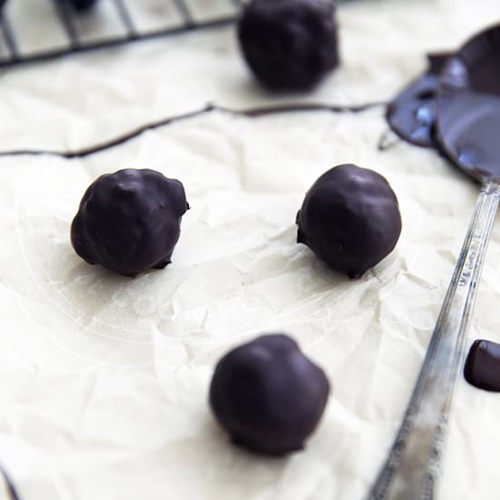 Chocolate Covered Ginger Fig Bites