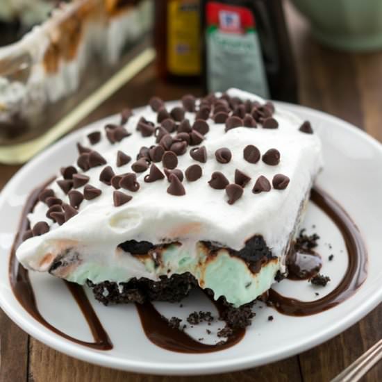 No Bake Mint Chip Lush Dessert