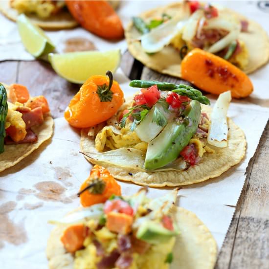 Breakfast Tacos with Turkey Bacon