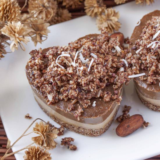 Chocolate Caramel Valentines Hearts