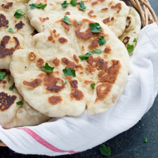 Roasted Garlic Naan Bread
