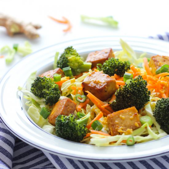 Baked Orange Tofu Broccoli Bowls