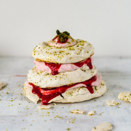 Pistachio Strawberry Meringue