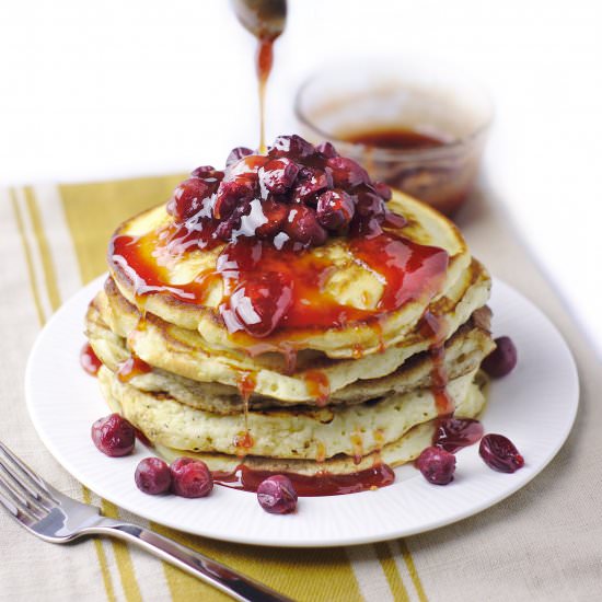 Pancakes with Roasted Grapes